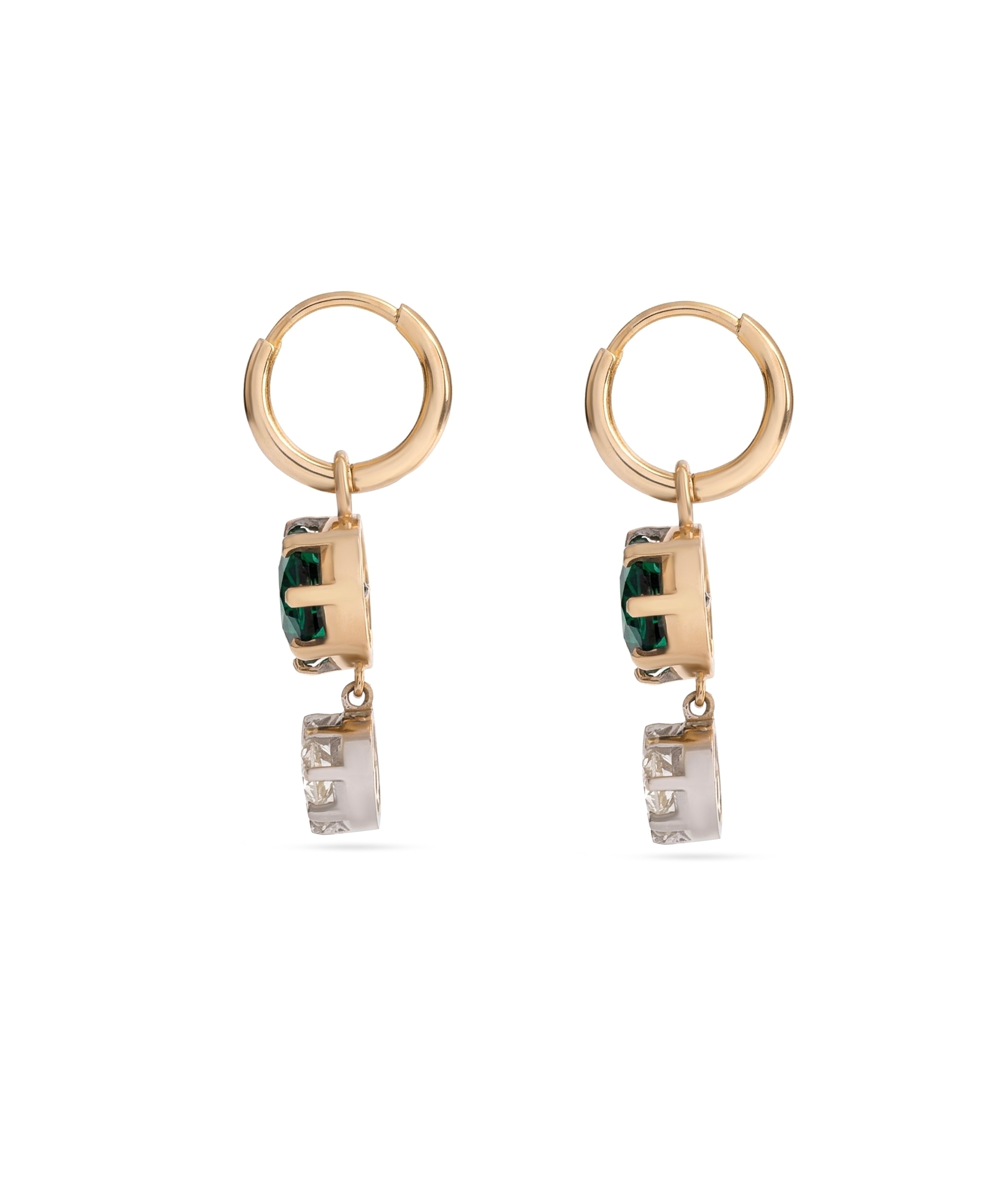 Emerald Mirror Drop Earrings